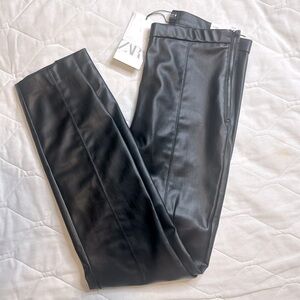 ZARA | NWT black pleather leggings